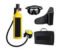 VXDEFP Set bombole per Immersioni subacquee Respiratore da Immersione Portatile for Il Tempo Libero All'aperto for Adulti Dotato di Bombola di Ossigeno da 1 Litro(Yellow Set C)