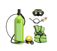 VXDEFP Set bombole per Immersioni subacquee Respiratore for Immersioni All'aperto Bombola di Ossigeno for Nuoto for Adulti da 2 Litri for Il Tempo Libero E L'intrattenimento(Groen,B)