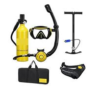 VXDEFP Set bombole per Immersioni subacquee Snorkel Diving Rebreather Attrezzatura Portatile for Lo Snorkeling Profondo(Blackhead in Yellow Bottle)
