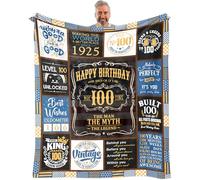 VXDRZGT Coperta per 100° compleanno, 152,4 x 127 cm, regalo per uomo di 100 anni, decorazioni per il 100° compleanno da uomo