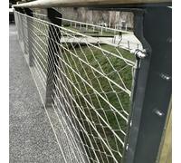 VXHCS Rete Metallica Tessuta Schermo A Rete in Acciaio Inossidabile 304, Recinzione Anticaduta per Scale da Balcone, 10cm/2mm Garden Fence(3x6m/9.8x19.7ft)
