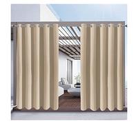 VXHCS Tende Oscuranti All'aperto, Top con Occhiello Tenda Impermeabile per Patio Tessuto 100% Poliestere Tessuto di Protezione UV, per Terrazzi Balconi Verande (Beige,180x274cm/71x108in)
