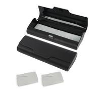 Vxiwscy Custodia per occhiali in plastica - Protezione morbida e compatta per occhiali, design elegante in nero, compatibile con la maggior parte degli occhiali di dimensioni standard, per viaggi