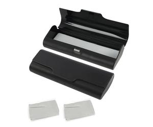 Vxiwscy Custodia per occhiali in plastica - Protezione morbida e compatta per occhiali, design elegante in nero, compatibile con la maggior parte degli occhiali di dimensioni standard, per viaggi