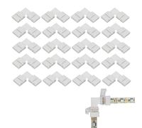 Vxiwscy Kit Di 20 Pezzi Connettori Per Strisce LED RGB SMD 5050,sostituzione，Include Connettori A Forma Di L E Connettori Senza Fessure, 4 Pin, Per Strisce LED Da 10mm Non Impermeabili 10mm