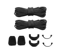 Vxiwscy Lacci per Scarpe Sottili da 1,5 mm per Sci, Kit di Sostituzione con Sistema di Chiusura Rapida Senza Nodi, Ideale per Sport ad Alta Intensità, Include 2 Lacci, Chiusure e Clip, 140 cm (Nero)