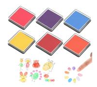 Vxiwscy Set di 6 Tamponi Colorati per Timbri - Inchiostro a Base d'Acqua, Non Tossico e Senza Acidi, Ideale per Impronte Digitali dei Bambini, Scrapbooking, Bricolage e attività Creative