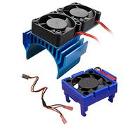 VXL-3s ESC Ventola di Raffreddamento e Motore Dual Fan Set Compatibile con Traxxas Slash 4x4 Stampede 4x4 Rustler 4x4 Tubi 4×4 Velineon VXL 3s Dissipatore di Calore, Blu
