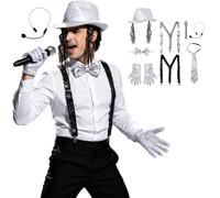 Vxuxlje Accessorio Costume Disco Retrò Degli Anni 80 Decorazione Parata Argento Taglia unica