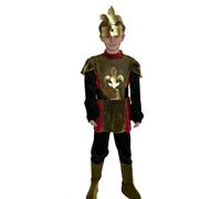 Vxuxlje Uniforme Principe Guerriero Bambini Abito Da Principe Arabo Abito Gladiatore Romano Costume Medioevale Ragazzi Waistcoat Gladiatori Oro nero 11-14 anni