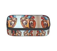 VXXNlnn Astuccio con stampa uccellini, organizer multiuso per penne, cancelleria, perfetto per scuola, ufficio e viaggi, Grafico Cuore Anatomia Umana, Taglia unica, Zaino per la scuola