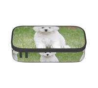 VXXNlnn Astuccio portapenne con stampa di rose blu, multiuso, per cancelleria, perfetto per scuola, ufficio e viaggi, Bichon Frise Dog, Taglia unica, Zaino per la scuola