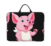 VXXNlnn Borsa a tasca per laptop da 14", con manico portatile, ideale per viaggi di lavoro, pendolarismo e viaggi, Piccolo maialino rosa, Taglia unica