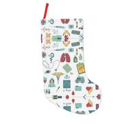 VXXNlnn Calze di Natale da 45,7 cm, astrazione, biologia, chimica, 4 stampe complete per camino, decorazione per casa e ufficio