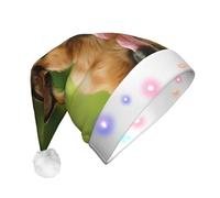 VXXNlnn Cappello di Natale con stampa di pastore tedesco, per adulti, cappello di Babbo Natale, morbido peluche invernale per feste