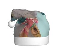 VXXNlnn Cappello natalizio per adulti, cappello da Babbo Natale unisex con divertente motivo lama, perfetto per Natale e feste