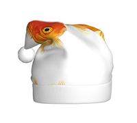 VXXNlnn Cappello natalizio per adulti, cappello da Babbo Natale unisex con simpatico design con stampa di pesci rossi, perfetto per Natale e feste