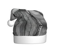 VXXNlnn Cappello natalizio per adulti, cappello da Babbo Natale unisex con stampa di un molo da spiaggia bianco e nero, perfetto per Natale, feste