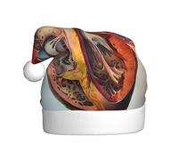 VXXNlnn Cappello natalizio per adulti, cappello di Babbo Natale unisex con anatomia umana con grafico a cuore stampato, perfetto per Natale e feste