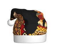 VXXNlnn Cappello natalizio per adulti, unisex, con mappa africana, motivo etnico stampato, perfetto per Natale, feste