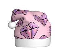 VXXNlnn Cappello natalizio per adulti, unisex, con motivo a rombi rosa, perfetto per Natale, feste