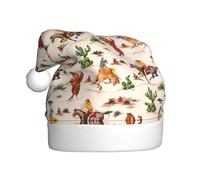 VXXNlnn Cappello natalizio per adulti, unisex, con stampa di cavallo da cowboy, perfetto per Natale e feste