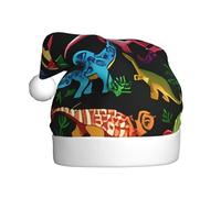 VXXNlnn Cappello natalizio per adulti, unisex, con stampa di dinosauri, perfetto per Natale e feste