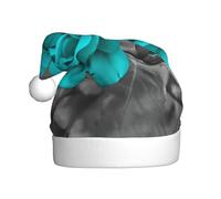 VXXNlnn Cappello natalizio per adulti, unisex, con stampa di rose blu, perfetto per Natale e feste