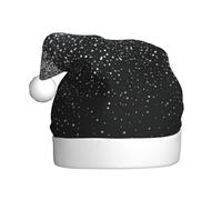 VXXNlnn Cappello natalizio per adulti, unisex, con stampa glitter argento lucido, perfetto per Natale, feste