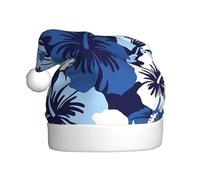 VXXNlnn Cappello natalizio per adulti, unisex, con stampa ibisco blu, perfetto per Natale, feste