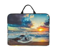 VXXNlnn Christmas Dogs - Custodia per laptop da 14", con manico portatile, ideale per viaggi di lavoro, pendolarismo e viaggi, Spiaggia al tramonto, Taglia unica