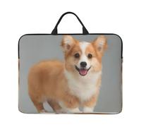 VXXNlnn Christmas Dogs - Custodia per laptop da 14", con manico portatile, ideale per viaggi di lavoro, pendolarismo e viaggi, Carino Corgi Oro, Taglia unica