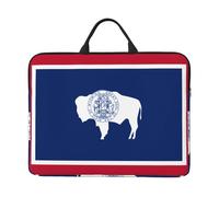 VXXNlnn Custodia per laptop da 14", con stampa astratta di scienza chimica, con manico portatile, ideale per viaggi d'affari, pendolarismo e viaggi, Bandiera dello stato del Wyoming, Taglia unica