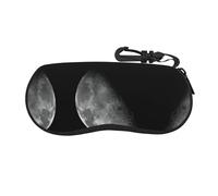 VXXNlnn Custodia per occhiali da vista con stampa a stelle luminose, borsa porta occhiali da sole con cerniera, custodia leggera da viaggio per uomo e donna, Sfondo nero Luna, Taglia unica