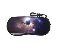 VXXNlnn Custodia per occhiali da vista con stampa floreale - Borsa porta occhiali da sole con cerniera, custodia da viaggio leggera per uomini e donne, Terra e Luna, Taglia unica