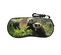 VXXNlnn Custodia per occhiali da vista stampata con mappa del mondo, borsa porta occhiali da sole con cerniera, custodia leggera da viaggio per uomo e donna, Furetto della fauna selv, Taglia unica