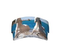 VXXNlnn Elegante cappello unisex con bella stampa di pavone per adulti con visiera parasole - perfetto per attività all'aperto, viaggi e sport, Cavallo bianco da spiaggia, Taglia unica