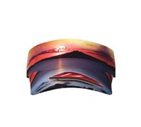 VXXNlnn Elegante cappello unisex con visiera parasole per adulti con stampa di squalo, perfetto per attività all'aperto, viaggi e sport, Barca da pesca rossa, Taglia unica