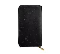 VXXNlnn Elegante portafoglio da donna in pelle con stampa di dinosauri - Pochette leggera bifold con blocco RFID, design sottile a tre ante, Nero Bianco Dot, Taglia unica