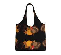 VXXNlnn Old Tractor Photo Farm Print Canvas Tote Bag - Grande borsa riutilizzabile per la spesa e la conservazione delle donne, perfetta per la vita quotidiana, Zucca di tacchino felice del