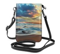 VXXNlnn Piccola borsa per cellulare con stampa bandiera del Libano, capiente portafoglio con tracolla regolabile, perfetta per i viaggi e la vita quotidiana, Spiaggia Tramonto 1, Taglia unica