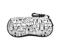 VXXNlnn Romantico viola lavanda stampato occhiali caso - Zipper occhiali da sole Holder Bag, leggero sacchetto da viaggio per uomo donna, Divertente cane e pecora, Taglia unica
