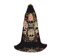 VXXNlnn S Halloween Capo con cappuccio - Unisex Day Of The Dead Skull Print Cosplay Robe per feste, Carnevale, Esposizione di fumetti, Pasqua & altro