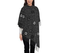 VXXNlnn Sciarpa da donna con nappe con stampa glitter argento lucido - scialle con frange moda autunno inverno, leggera e morbida, viaggi casual, Ispirazione soprannaturale, Taglia unica