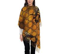 VXXNlnn Sciarpa da donna con stampa labrador retriever marrone, scialle con frange alla moda, per autunno inverno, leggera e morbida, casual da viaggio, Ape Honeybee, Taglia unica