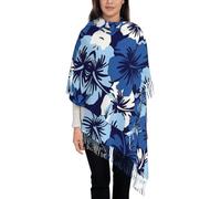 VXXNlnn Sciarpa da donna con stampa labrador retriever marrone, scialle con frange alla moda, per autunno inverno, leggera e morbida, casual da viaggio, Ibisco blu., Taglia unica