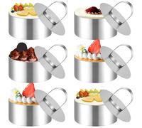 Vyanveo 6 Pezzi 8cm Coppapasta Tondi Coppa Pasta di Acciaio in Acciaio Inossidabile, Anello per Torte, Stampi Coppa Pastaper DIY Mousse Torte Dessert