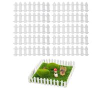 VYIBPDY 10 Pezzi Mini Recinzione per Giardino, Piccolo Staccionata Recinto in Legno per Bianco, Steccato Recinzioni Miniatura per Decorazione Pianta Casa Bambole Fata Fai Da Te Kit (Totale 100 cm)