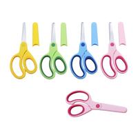 VYIBPDY Forbici per Mancini bambini,4 Pezzi Forbici Bambini, forbici di sicurezza per bambini, forbici artigianali con punta smussata lame in acciaio inossidabile e impugnatura morbida, 14,6 cm