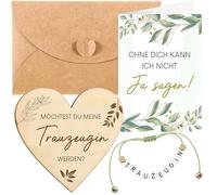 Vylara Regalo per damigella d'onore, targhetta in legno a forma di cuore con bracciale e biglietto, vuoi diventare la mia testimone d'onore, idea regalo per la domanda della damigella d'onore